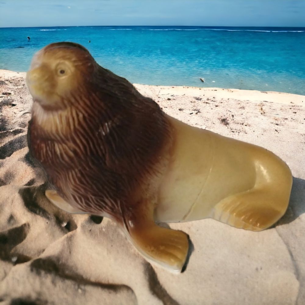 Vintage Plastic Seal Mini Figure Arctic‎ Sea Lion Toy Animal Diorama Educational
